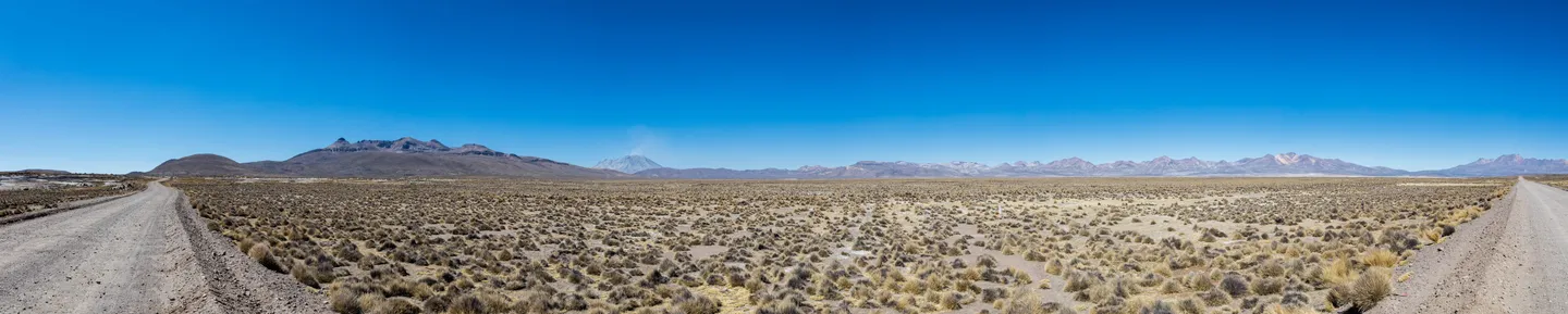 180-degree panorama of the Reserva Nacional Salinas, Arequipa, Perú.